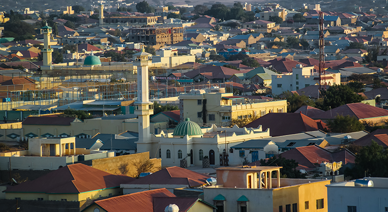 Picture of a large city in Somalia