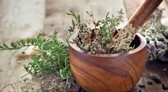 Herbs in a pot