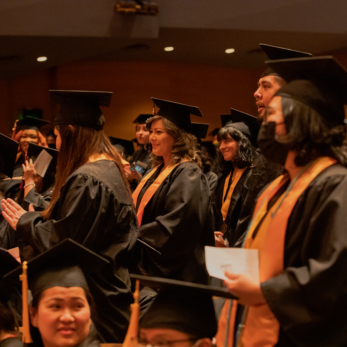 Diverse group of Normandale students at graduation 