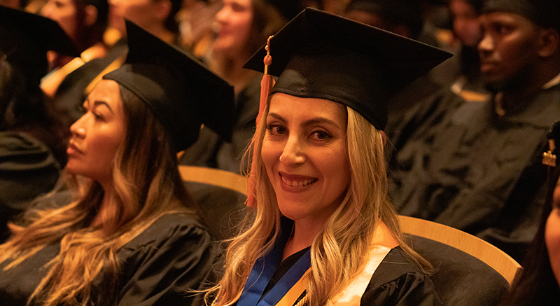 A Normandale student at commencement.