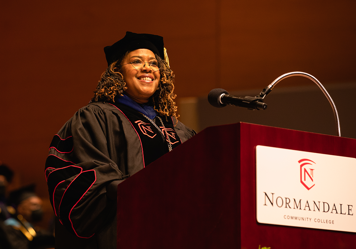 Image of Normandale Community College President Joyce C. Ester at commencement. 