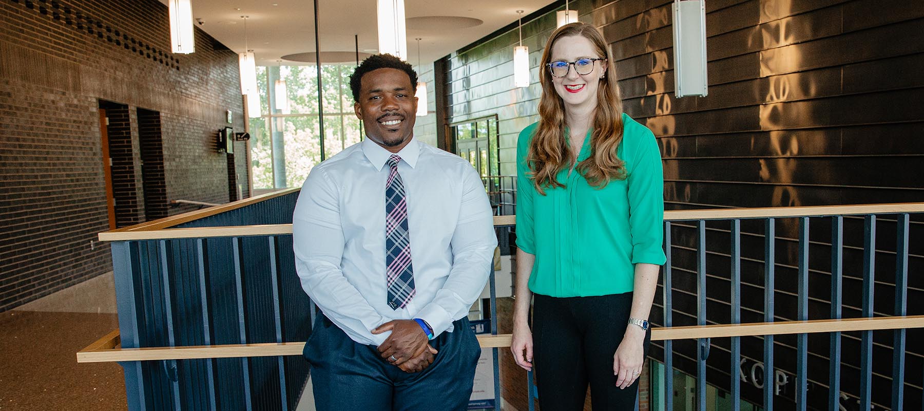 Associate Vice President of Equity and Inclusion Corey Crowder with Leah Brink